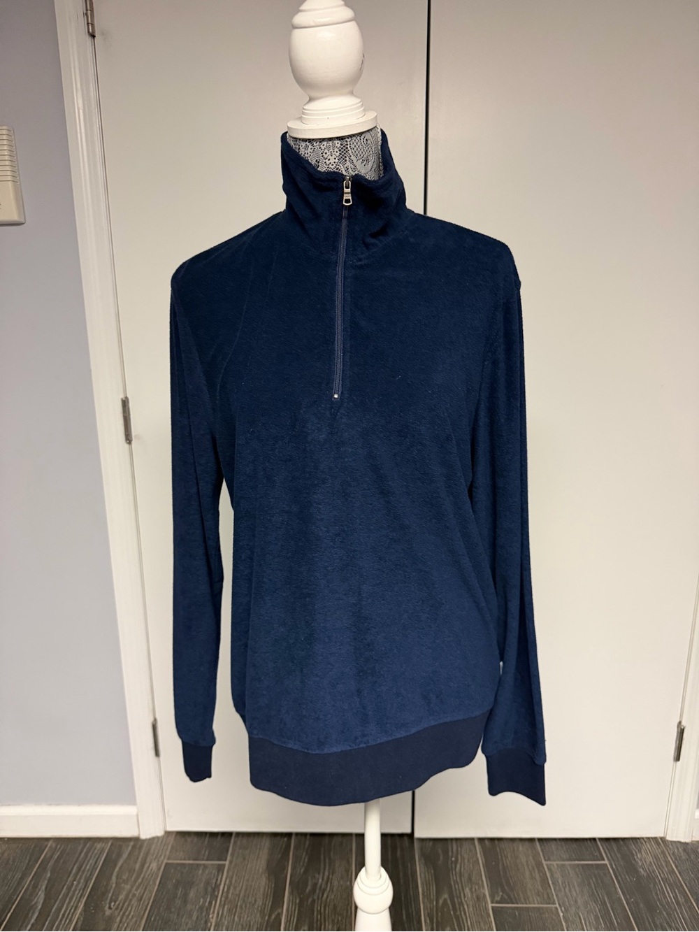 NWT Onia Navy Quarter-Zip Sweater